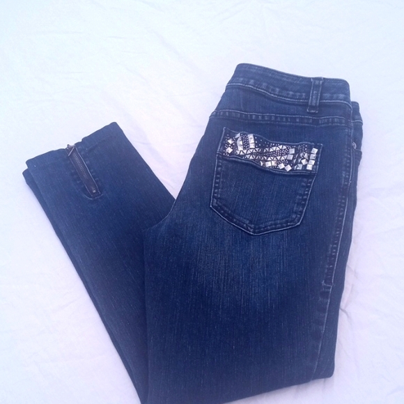Cache Blue Skinny Jeans with Classic Design - Picture 1 of 7